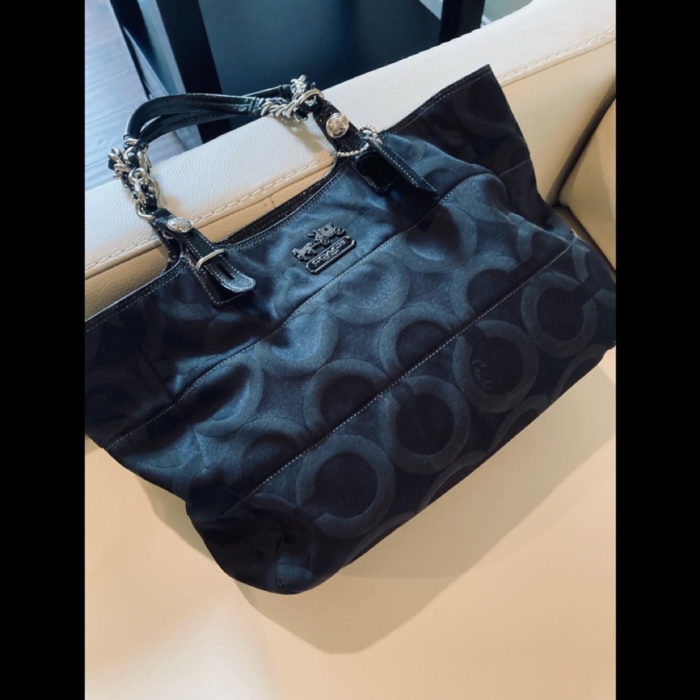 Coach Madison Tribeca Op Art Black Sateen